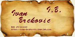 Ivan Breković vizit kartica